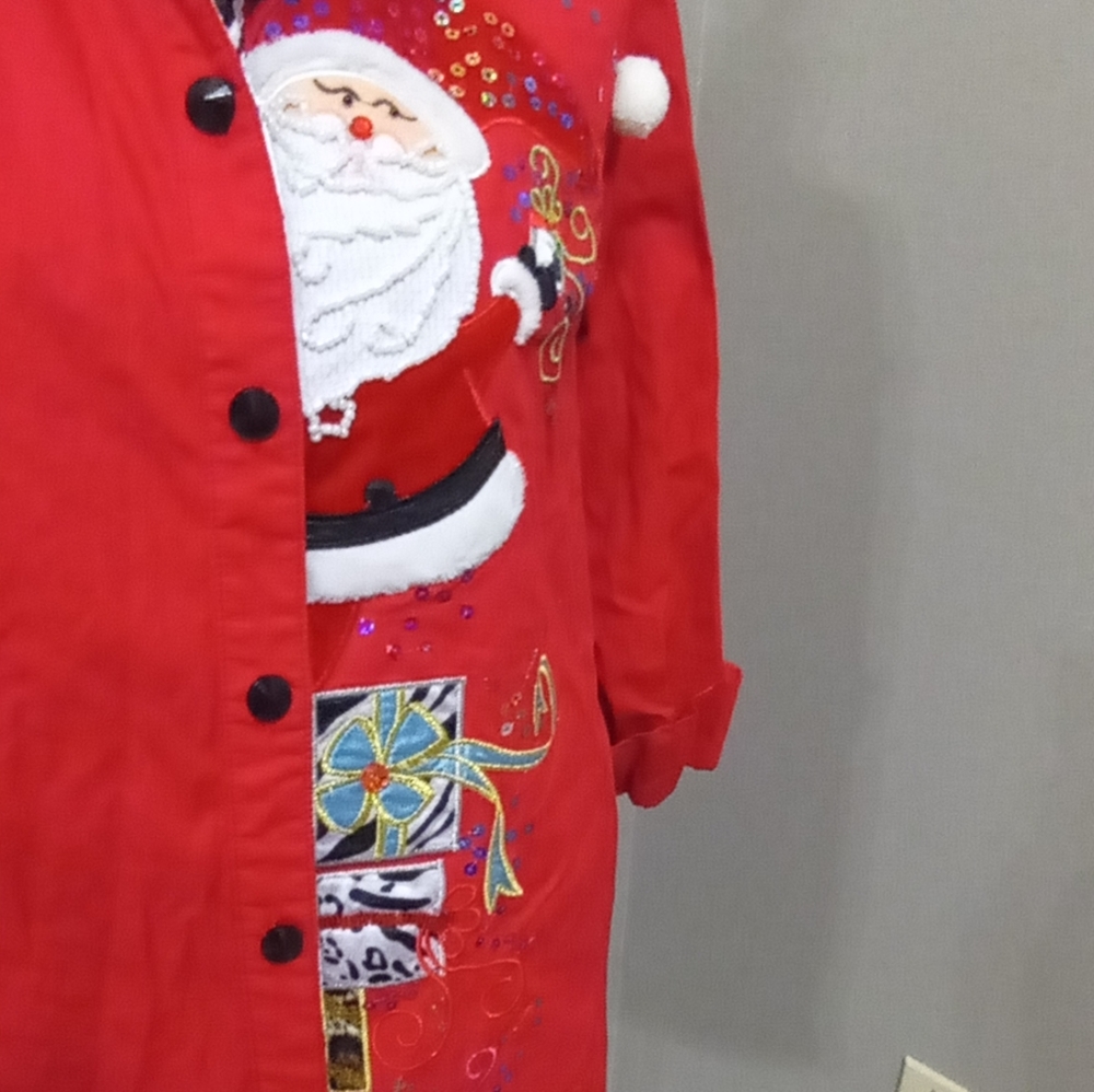 Berek Red Santa Button Down Shirt - Picture 5 of 5